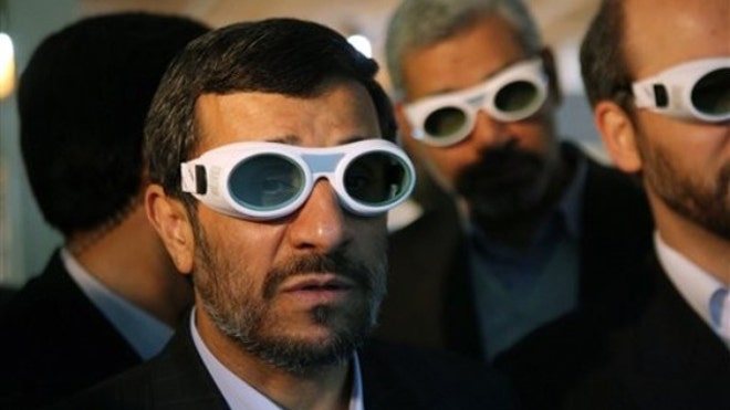 Ahmadinejad in goggles